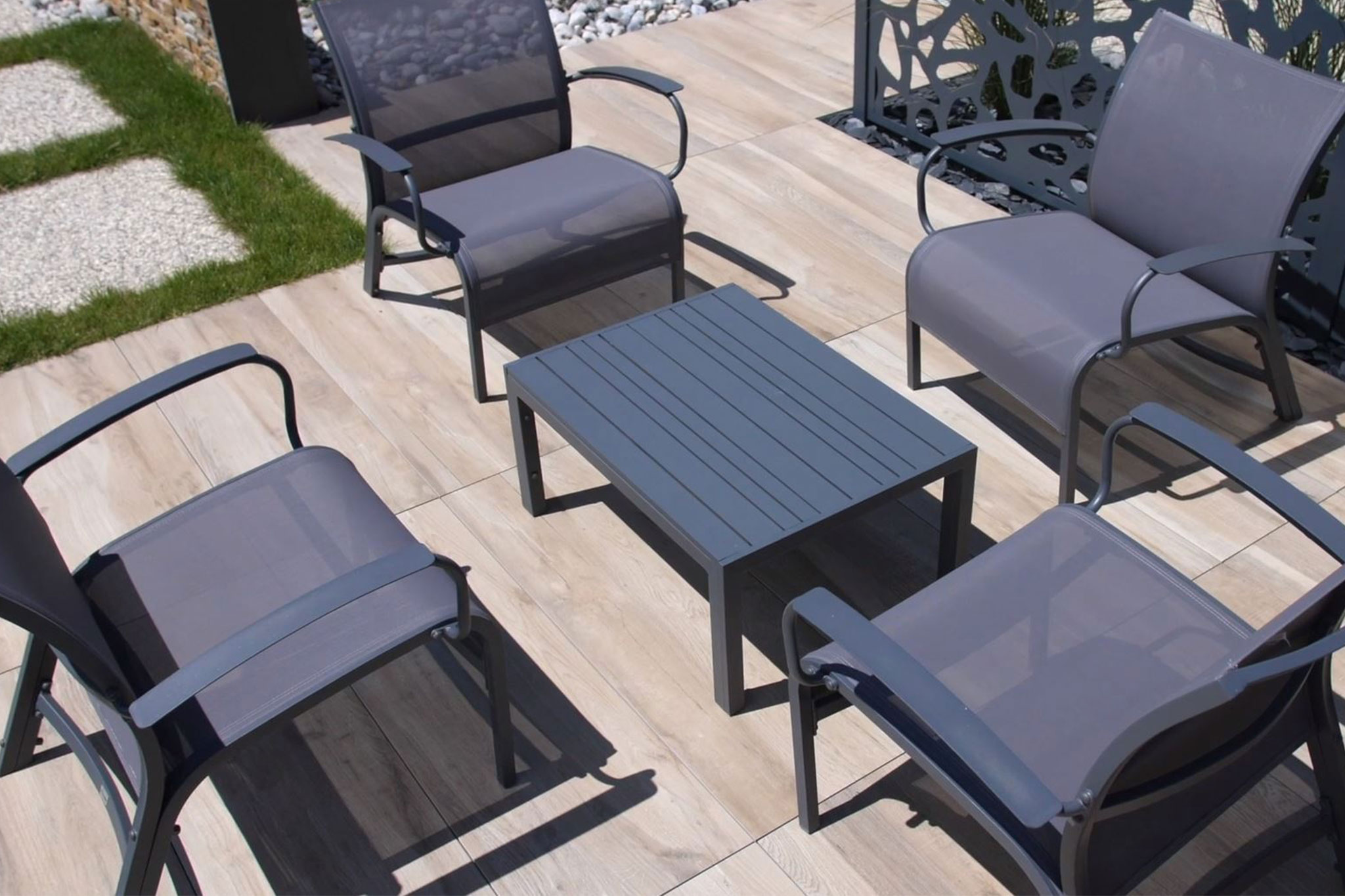 vue plan ensemble terrasse carrelage